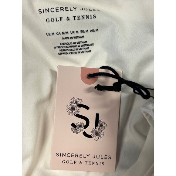 Sincerely Jules Womens White Racerback Tank Top Size Medium M Zebra Athletic New - Picture 6 of 8